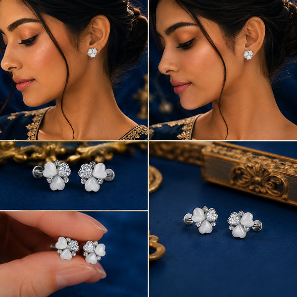 White n diamond lux studs